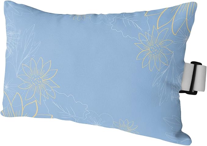 Outdoor Pillows Covers with Inserts Minimalist Lines Leaves Flowers Blue Waterproof Recliner Pillow with Adjustable Strap Throw Pillows for Patio Furniture Pool Lounge Chair, 11x16 inch, 1PCS