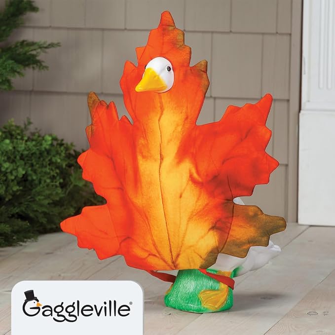 Gaggleville Fall Leaf Goose Outfit, Fits Large 23" H Statue, by Fox | Valley Traders