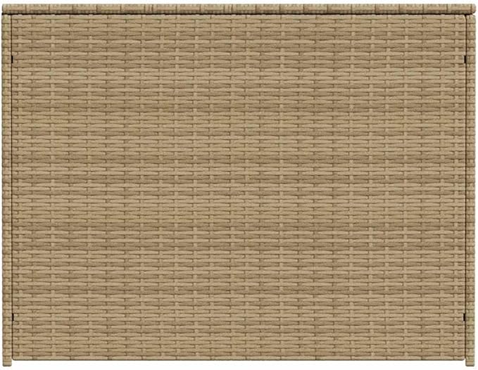 Outdoor Storage Box, 984L Large Deck Box for Patio and Garden, Rectangular Cushion Storage Container with Gas Springs, Synthetic PE Rattan and Powder-Coated Steel Frame, Mix Beige