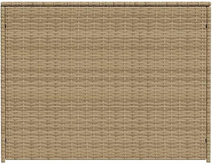 Garden Storage Box Mix Beige PE Rattan Outdoor Deck Box 984L Extra Large Capacity for Patio Furniture Cushions Pillows and Blankets, Powder-Coated Steel Frame 70.9 x 35.4 x 27.6 in.