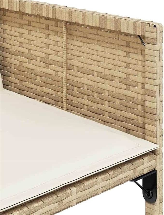 Afuera Living 9-Piece Poly Rattan Patio Dining Set, Beige/Cream Color, Includes Table, 4 Chairs, 4 Stools, Removable Cushions, Weather-Resistant Build, Powder-Coated Steel, Modern Outdoor/Garden