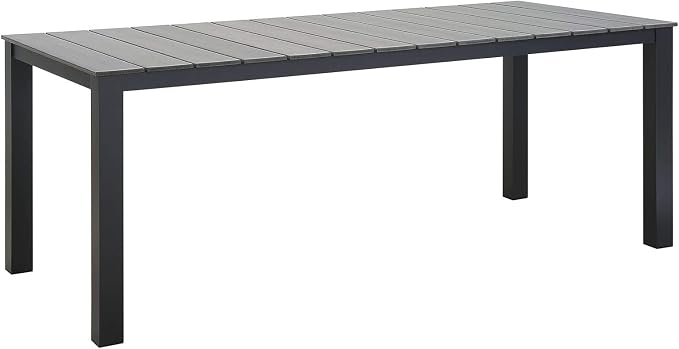 Lexmod Maine 9 Piece Outdoor Patio Dining Set in Brown Gray