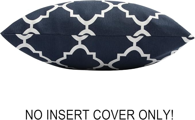 Waterproof Outdoor Throw Pillow Covers Set of 2,Home Decor for Garden Patio Furniture,Couch,Sofa 18 x18 Inch Decorative Pillows Cover Only,NO Insert(Blue Geometry)