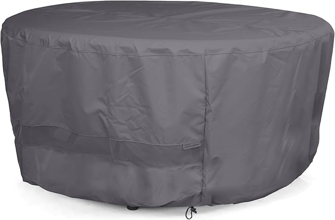Covermates Round Dining Table Cover - Water-Resistant Polyester, Mesh Ventilation, Patio Table Covers, 36DIAMETER x 25H, Charcoal
