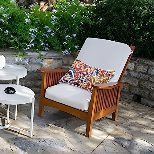 JMGBird Red Outdoor Pillows Covers Outdoor Throw Pillowcases | 12x20 Outdoor Pillow Covers with 2 Color Combinations Waterproof Outdoor Pillows for furniture