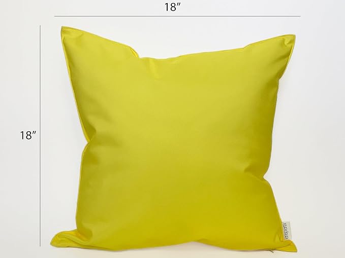 Pack of 2 Outdoor 20''x20'' Yellow Waterproof Throw Pillow Covers Decorative Square Patio Pillows for Patio Furniture (Illuminating)