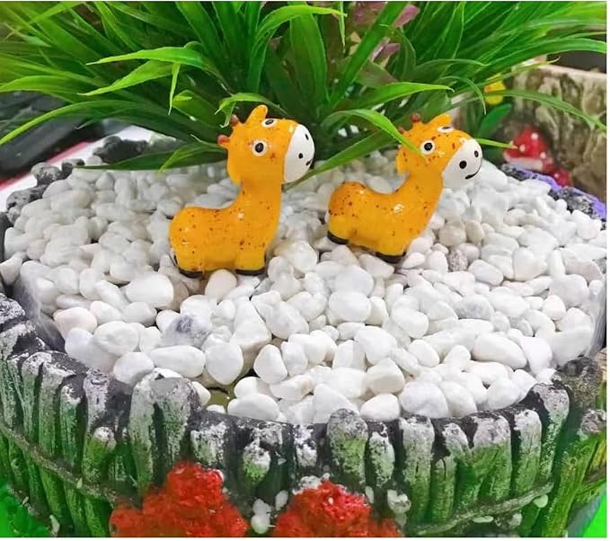 Mini Giraffe Figurines for Fairy Garden - 50 Pack Yellow Resin Animals for Terrarium Decorations, DIY Miniature Landscape & Dollhouse Accessories