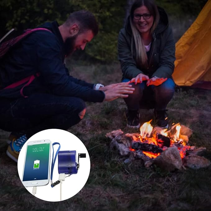 Hand Crank Generator, 5V USB Hand Crank Charger for Cell Phone, Emergency Camping Outdoor Mobile Phone Charging