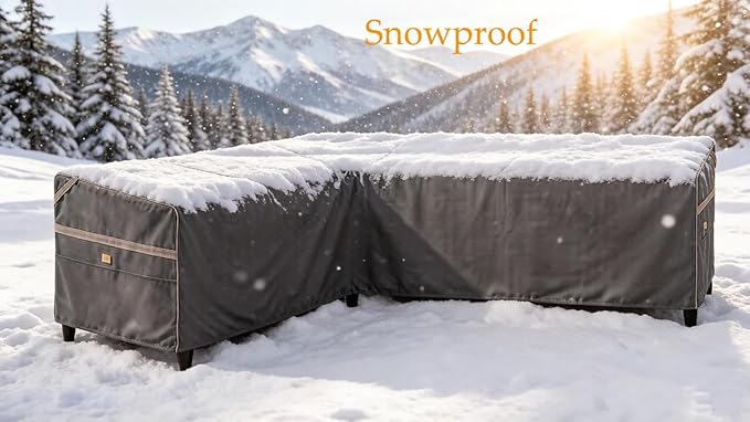 Heavy Duty Waterproof Outdoor L-Shaped Sectional Sofa Cover UV Resistant Patio Furniture Covers for Left Facing 4 Seater 58" L/85 R W X 33" D x 31" H Dark Grey