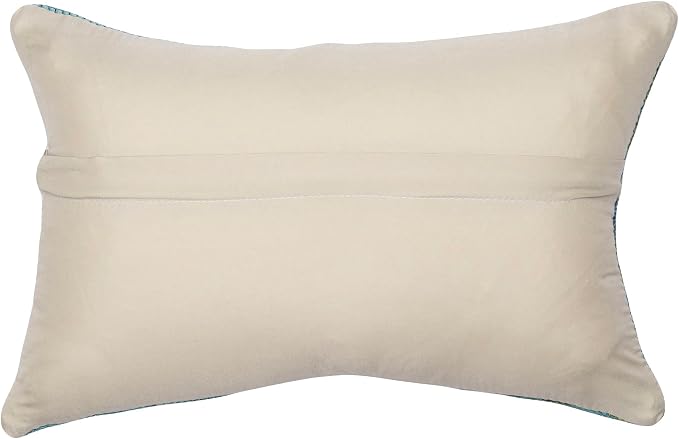 Liora Manne Marina Indoor/Outdoor Power Loomed Easy Care Pillow - Transitional Graphic Botanical Beach Colorful (Coral Garden Lapis) (12" x 18")