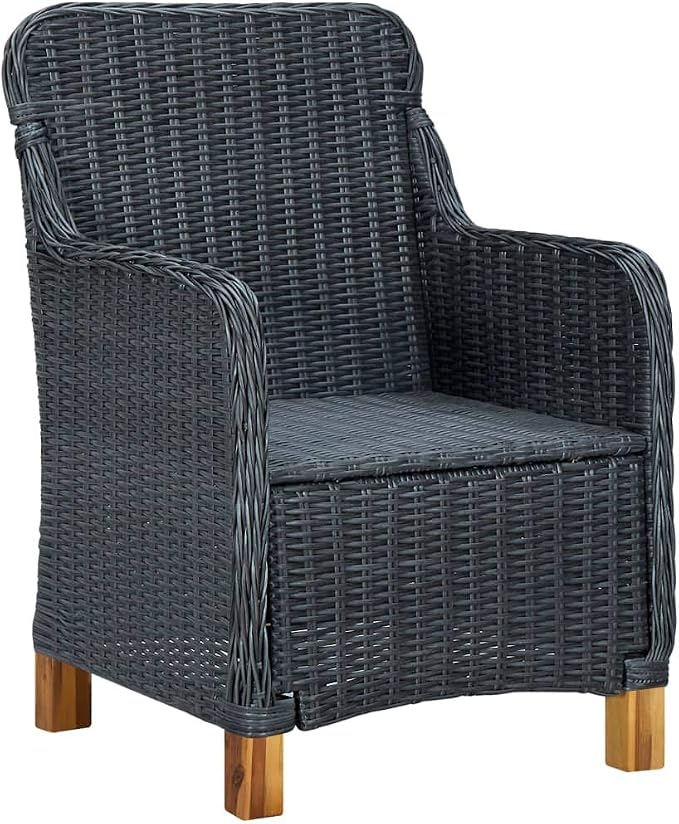 9 Piece Patio Dining Set with Cushions Poly Rattan,Outdoor Dining Set,Garden Dining Set,Terrace Tables and Chairs,Lounge Seat,Garden Furniture,for Homes,Offices,Living Room,Cafes,Dark Gray