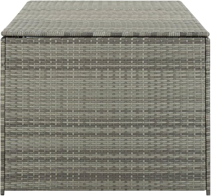 Patio Storage Box Poly Rattan 70.9"x35.4"x29.5" Gray Patio Garden Outdoor Storage Container, Furniture Deck box (Weight:56.88 lbs)