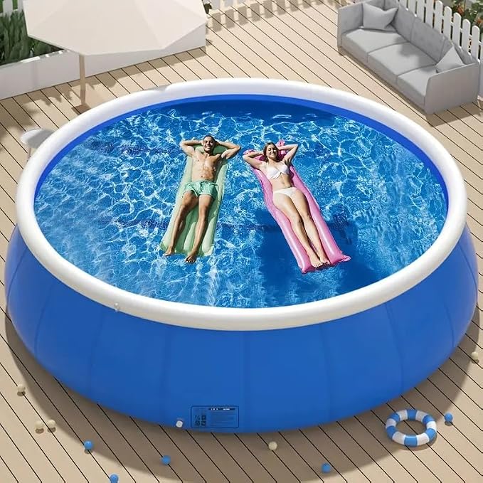 Montary Large 72"X72"X20" Inflatable Swimming Pool for Family - Thickened Backyard Summer Pool, Outdoor Blow Up Design with Coil Mesh, Foldable & Portable