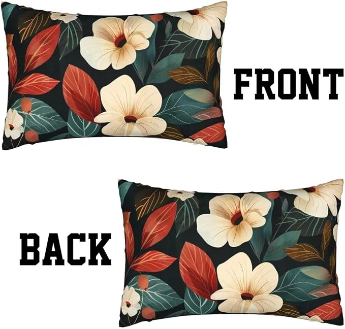 Throw Pillow Covers 16x28 Inch Pillow Covers Set of 2 Couch Pillows for Living Room, Flower Throw Pillows, Soft Accent Pillows Rectangular Decorative Pillows for Bed Sofa Farmhouse Decor, Plant J341
