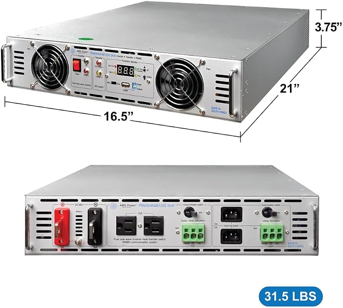 5000 Watt Negative 48 Volt Rack Mount Inverter to 120 Volt AC – 2U (-48V)