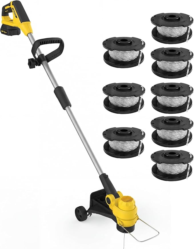 20V Cordless String Trimmer Edger 2 in 1 Lawn Trimmer, 12 Inch Cutting Diameter, Lightweight Weed Wacker with 2 Pack 2.0Ah Batteries, Fast Charger, 8 Spool Lines, Adjustable Height Collapsible Shaft