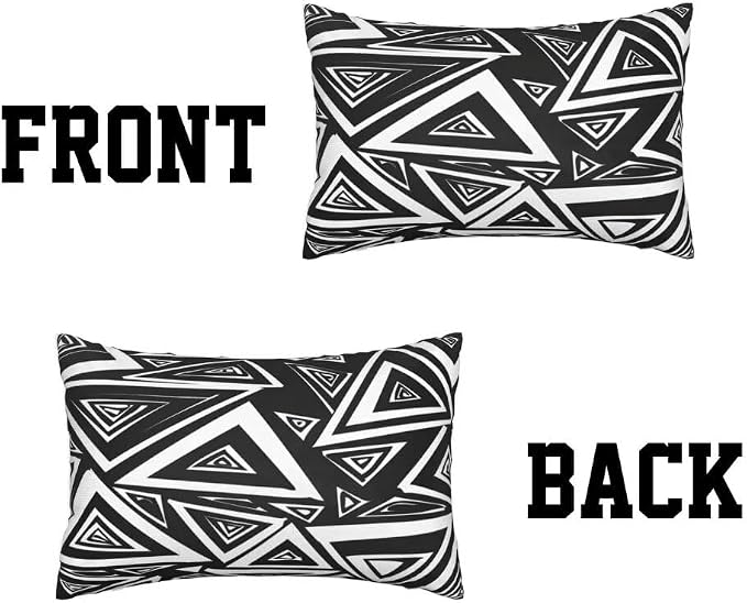 Outdoor Pillows Waterproof Set of 2 Outdoor Pillow Covers 16x24 Inch, Black Throw Pillows Geometric Pillow Covers, Garden Decorative Pillows Outdoor Pillows for Patio Furniture Car Home Decor -hs24