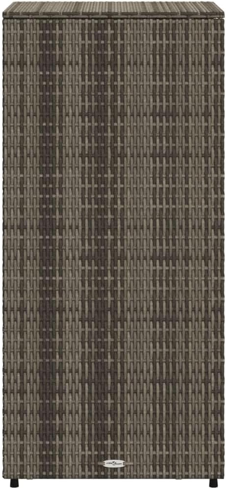 Outdoor Storage Cabinet Gray 19.7x21.7x45.3 Inch PE Rattan with Steel Frame, 2 Shelves & Drawer for Patio Furniture, Pool Toys, Garden Tools, Deck Box Organization