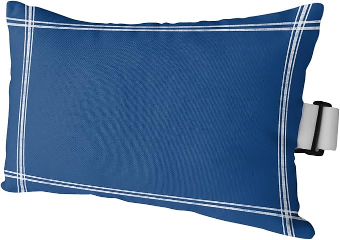 Outdoor Pillows Covers with Inserts Solid Color Navy Blue Waterproof Recliner Pillow with Adjustable Strap Throw Pillows for Patio Furniture Pool Lounge Chair, 11x16 inch, 1PCS