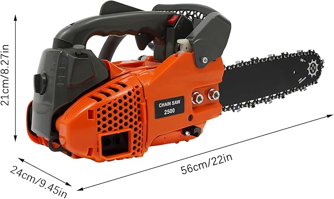 20inch Gas Chain Saw, 3.49HP 58CC 2-Stroke Gasoline Powered Chainsaw, 9000RPM Air Cooled Pull Start Gas Chainsaw Petrol Chain Saw with Safety Lock & Automatic Return for Wood Cutting, Trees