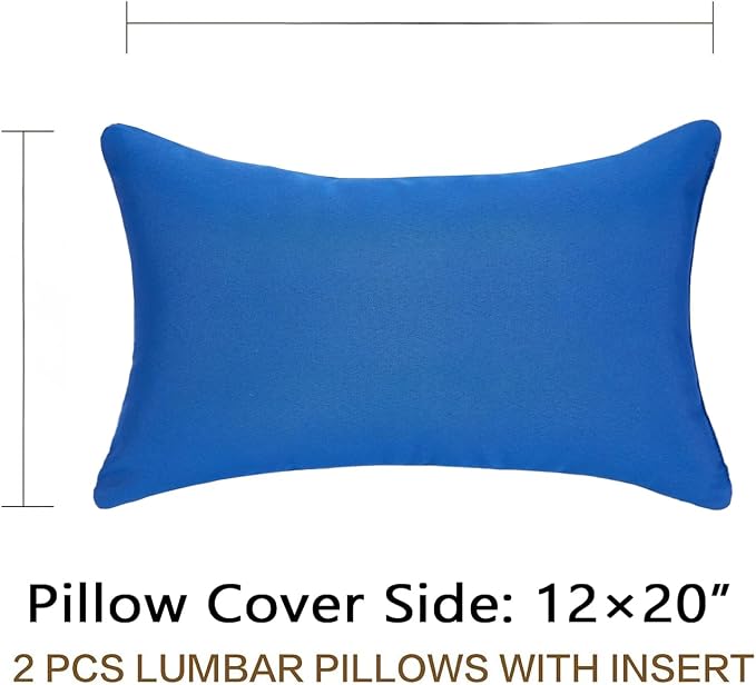JMGBird Blue Outdoor Pillows Waterproof Outdoor Throw Pillows with Insert (Pack of 2)