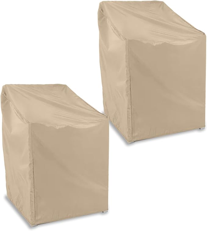 Covermates Classic Outdoor Chair Cover – Heavy-Duty 12-Gauge Vinyl Patio Chair Protector, Weather-Resistant, Elastic Hem, Fits Most Garden & Deck Chairs, 30W x 38D x 36H - Set of 2
