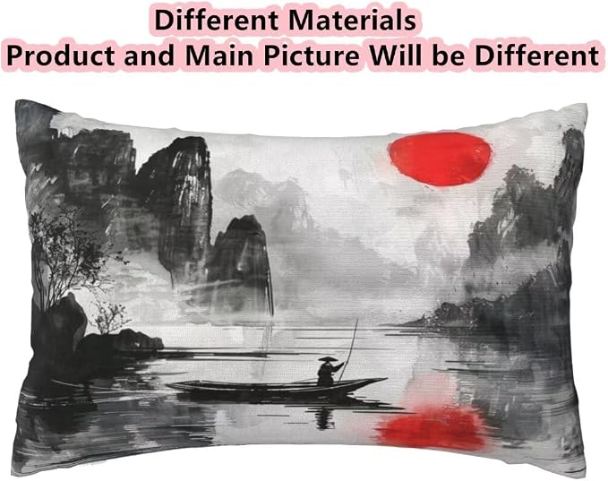 Outdoor Pillows Waterproof Set of 2 Outdoor Pillow Covers 16x24 Inch, Chinese Throw Pillows Japanese Pillow Covers, Garden Decorative Pillows Outdoor Pillows for Patio Furniture Car Home Decor -hs467