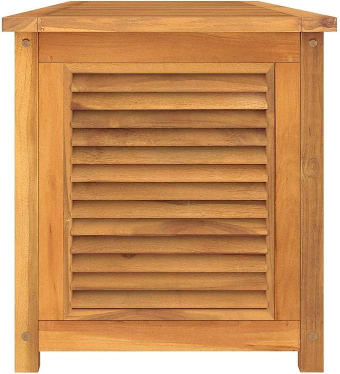 Large Outdoor Storage Box with PE Bag 68.9x19.7x21.7 Inches, Rustic Teak Wood Patio Furniture, Garden Organizer for Cushions Blankets Tools, Indoor Outdoor Use