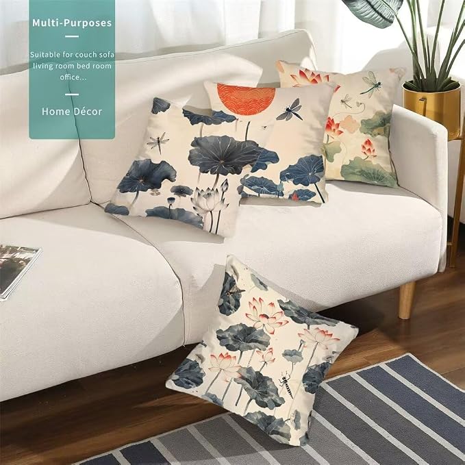 Off White Pillow Covers 24x24 Soft Decorative Throw Pillow Covers Modern Farmhouse Decor Square Pillow Covers Flower Washable Decorative Pillowcases for Home Decor Sofa Bedroom Car Gifts for Women X-6