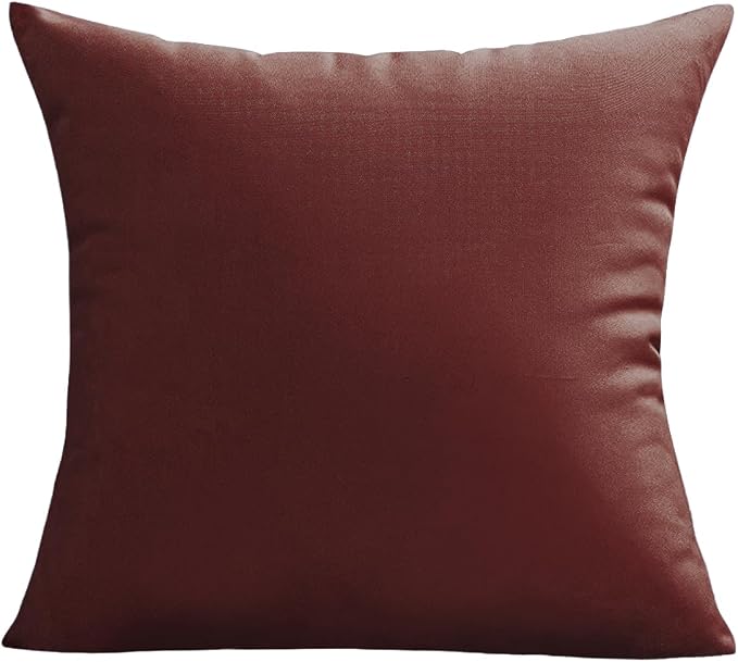 VAKADO Outdoor Waterproof Throw Pillow Covers 16X16 Set of 2 Decorative WineRed Patio Furniture Cushion Cases Outside Decor for Couch Garden Bench Porch
