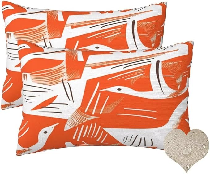 Outdoor Pillows Waterproof Set of 2 Outdoor Pillow Covers 16x24 Inch, Caramel Throw Pillows Abstract Pillow Covers, Garden Decorative Pillows Outdoor Pillows for Patio Furniture Car Home Decor -hs423