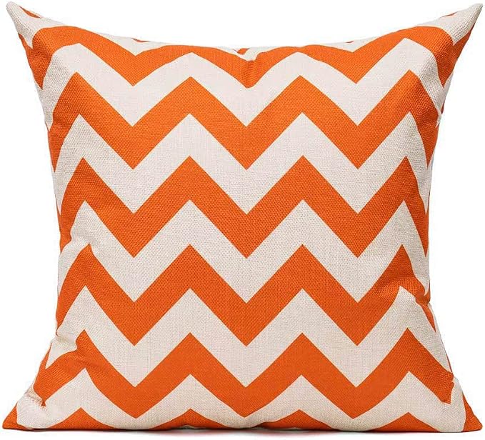 All Smiles Outdoor Waterproof Throw Pillow Covers 20X20 Set of 4,Orange Decorative Cushion Covers Boho Decorations Outside for Patio Furniture Porch Seat Chair Couch Sofa Living Room Geometric