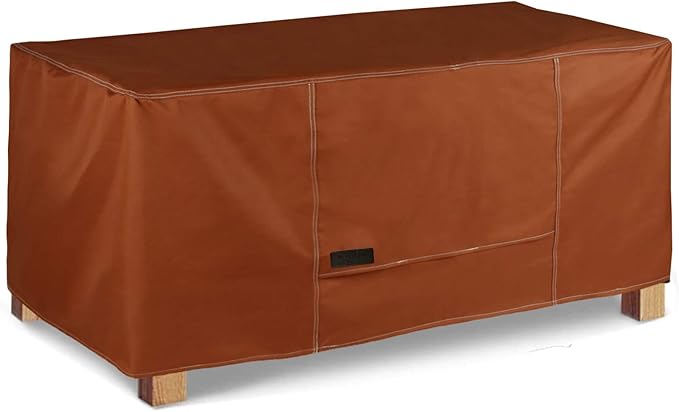NettyPro Outdoor Coffee Table Cover Rectangle 42 x 23 x 18 Inch, Waterproof Small Patio Furniture Coffee Table Cover Rectangular, Brown