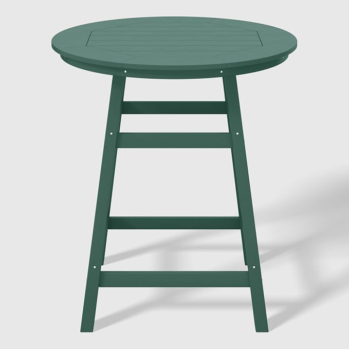 WestinTrends Malibu 5-Piece HDPE Outdoor Patio Dining Bar Bistro Table Set with Counter High Round Bar Stools