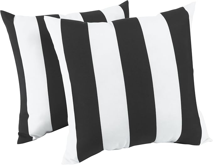 2 Pack Outdoor Throw Pillows, 18x18 Decorative Pillows with Insert, Waterproof Patio Cushions for Garden, Porch, Poolside, Soft Outdoor Pillows Decorative Pillow Covers for Indoor Outdoor