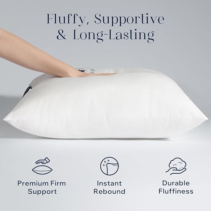 Phantoscope 18x18 Outdoor Pillow Inserts 2 Pack Outdoor Pillows Waterproof | Water Resistant Outdoor Pillows for Patio Porch Furniture Indoor Decorative Throw Pillows Fillers Couch Sham Cushion Stuffer