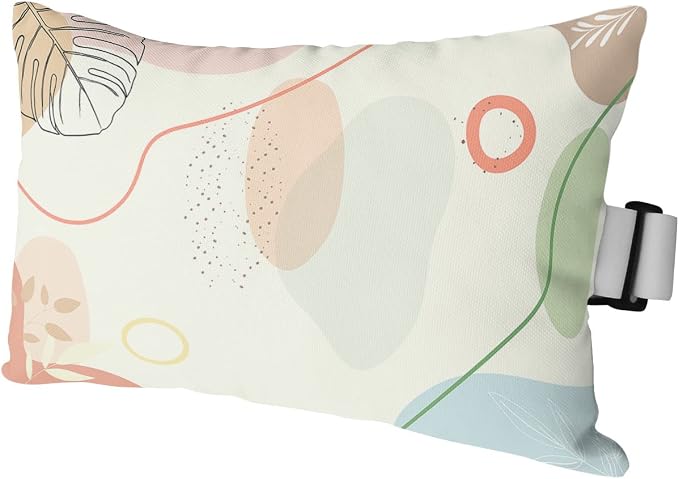 Outdoor Pillows Covers with Inserts Mid Century Abstract Plants Pink Cream Waterproof Recliner Pillow with Adjustable Strap Throw Pillows for Patio Furniture Pool Lounge Chair, 11x16 inch, 1PCS