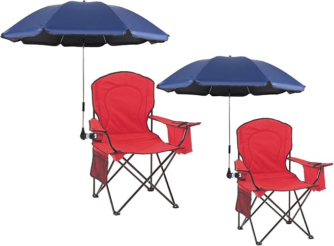 Chair Umbrella with Clamp,46 inches UPF 50+ Clip on Parasol for Patio,Beach Chairs,Strollers,Wheelchairs,Golf Carts