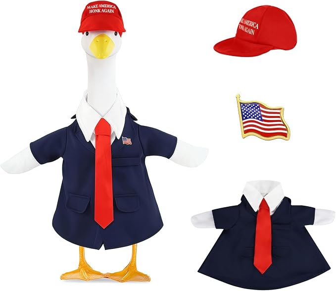 4 Pcs Porch Goose Outfits, for 23-28 Inch Porch Goose | Costume for Plastic/Cement Statue for Outdoor Courtyard Garden Terrace Art Decoration (23-28IN, 23-28IN)