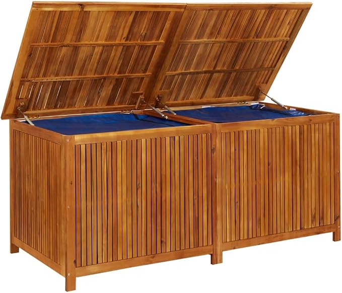 Solid Wood Outdoor Storage Bench,Solid Acacia Wood Garden Deck Box Patio Storage Box with Liftable Top Outdoor Wooden Storage Container for Patio,Backyard,Poolside, 68.9"x31.5"x29.5"