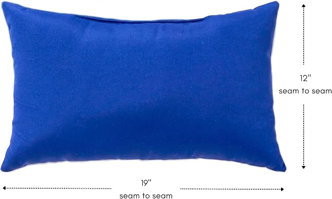 Greendale Home Fashions 2-Pack Outdoor 19x12 inch Rectangle Decorative Throw Pillow, Blue