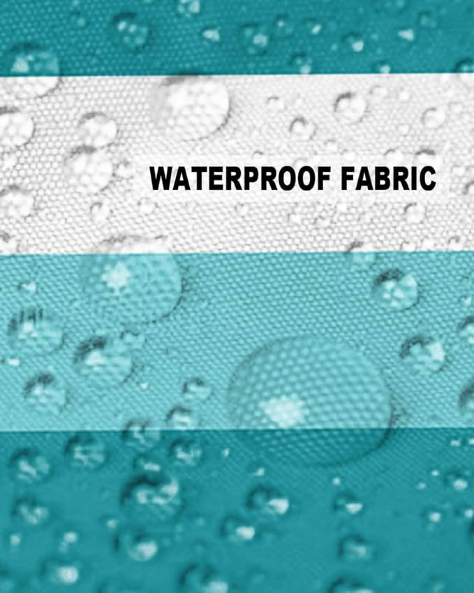 Pack of 2 Turquoise Green Stripe Outdoor Pillow Waterproof Covers 24x24 inch, Modern Art Polyester Throw Pillow Covers Garden Cushion Decorative Case for Patio Couch Decoration