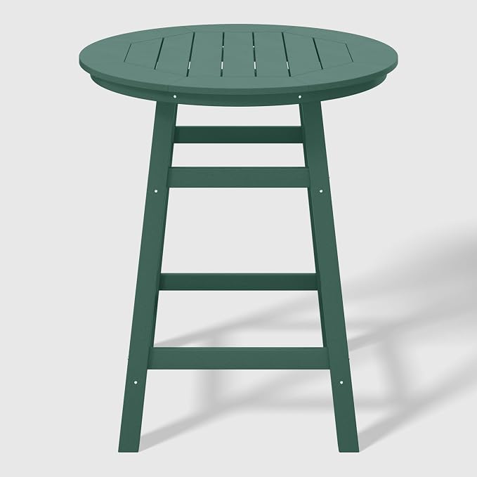 WestinTrends Malibu 5-Piece HDPE Outdoor Patio Dining Bar Bistro Table Set with Counter High Round Bar Stools