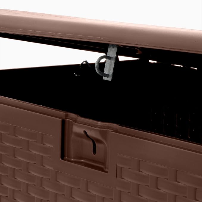 Plastic Development Group Outdoor Storage Deck Box, Standard Closure, 73 Gallon, Java