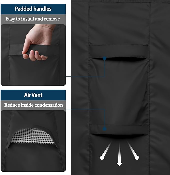 Easy-Going Round Patio Furniture Cover Waterproof Outdoor Dining Table and Chair Cover Anti-UV Outside Sectional Sofa Set Covers (96"DIA x 28"H, Black)