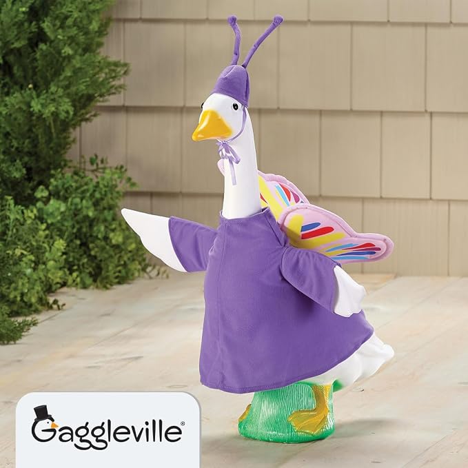 Gaggleville Butterfly Goose Outfit, Fits Large 23" H Statue, by Fox | Valley Traders