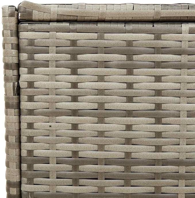 Garden Storage Box, 74.8 Gallon Outdoor Patio Deck Box, Grey Synthetic Rattan Storage Container for Cushions and Tools, 47.2 x 19.7 x 22.0 in, Gas Spring Lid