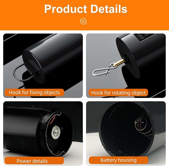 Wind Spinner Motor Hanging Display Battery Operated Rotating Motor | Multi-Purposes for Wind Spinner Mobile Yard Decor Hanging Ornament Outdoor Sculptures-Medium Speed 20 RPM(1 Pcs Black)