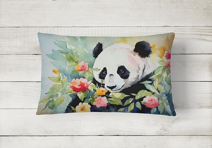 Caroline's Treasures DAC2968PW1216 Panda Throw Pillow Machine Washable, Indoor Outdoor Decorative Pillow for Couch, Bed or Patio, 12HX16W