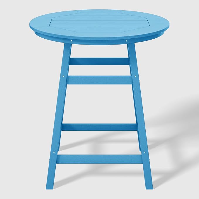 WestinTrends Malibu 5-Piece HDPE Outdoor Patio Dining Bar Bistro Table Set with Counter High Round Bar Stools